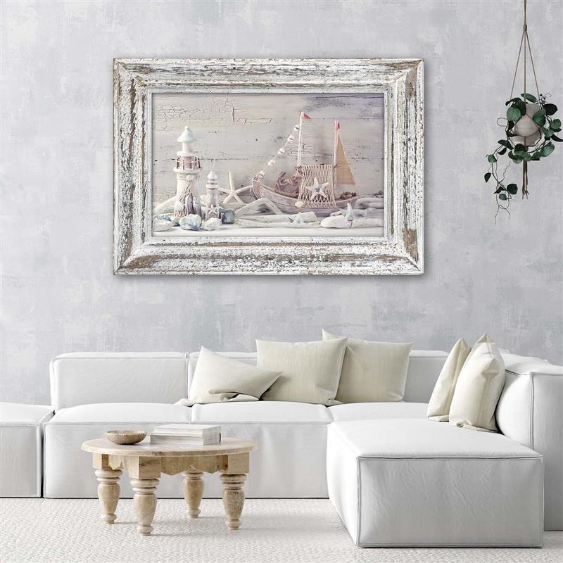 Emaga Obraz na płótnie, Pamiątki znad morza shabby chic - 60x40